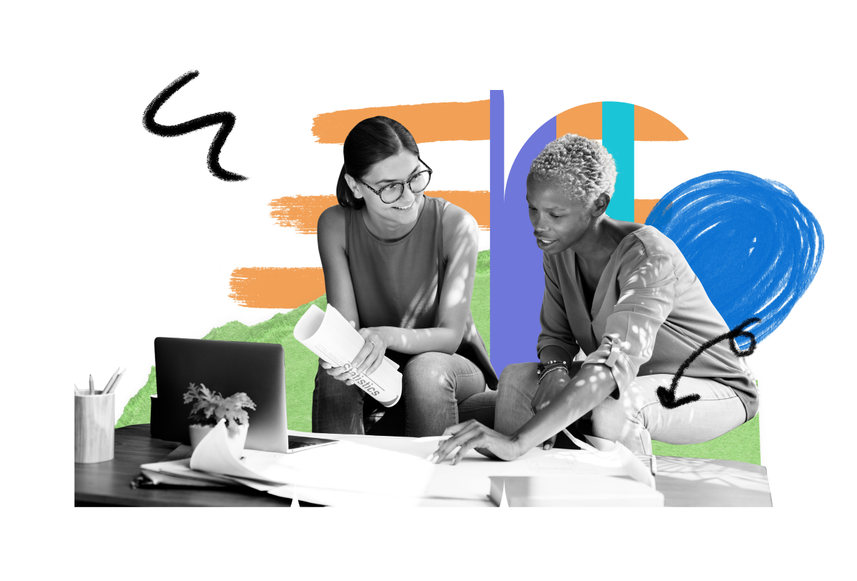 Creative team working on projects